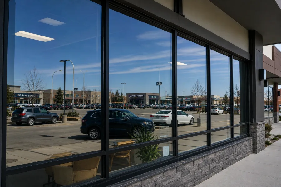 Commercial windows after cleaning — Calgary