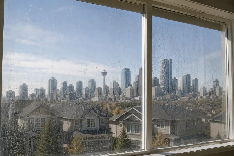 Home windows before cleaning — Calgary