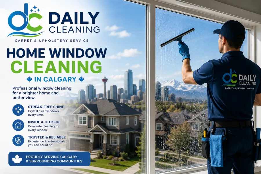 Home window cleaning in Calgary — bright residential glass