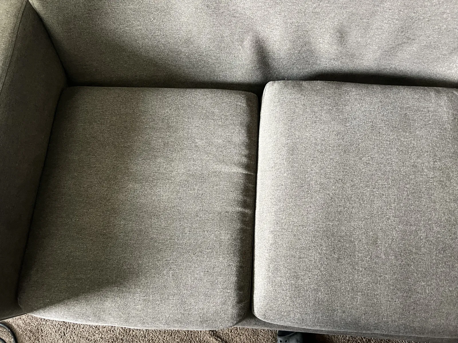 Reviving a Well-Used Fabric Sofa — after cleaning