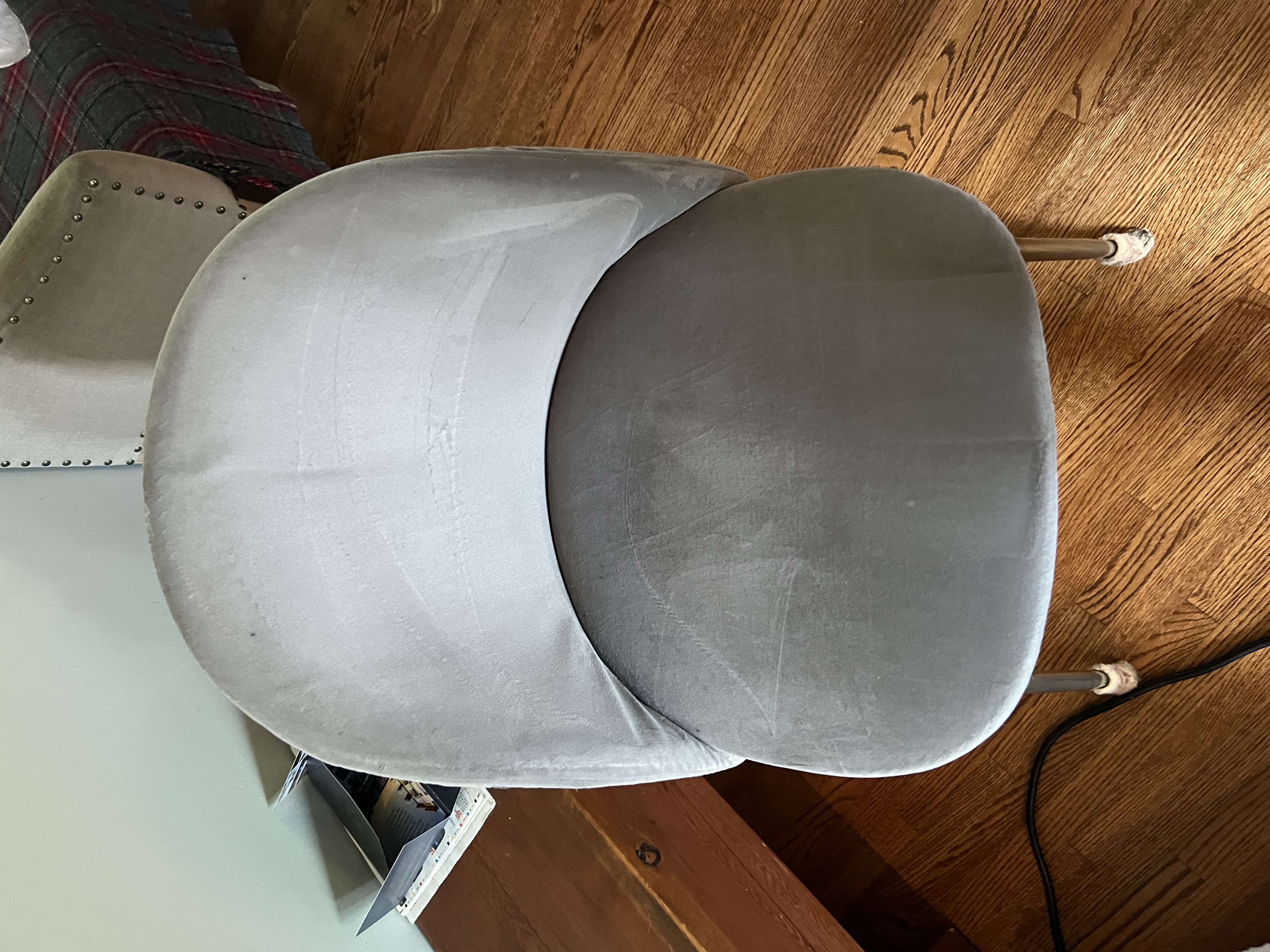 Velvet Dining Chairs – Before & After — after cleaning