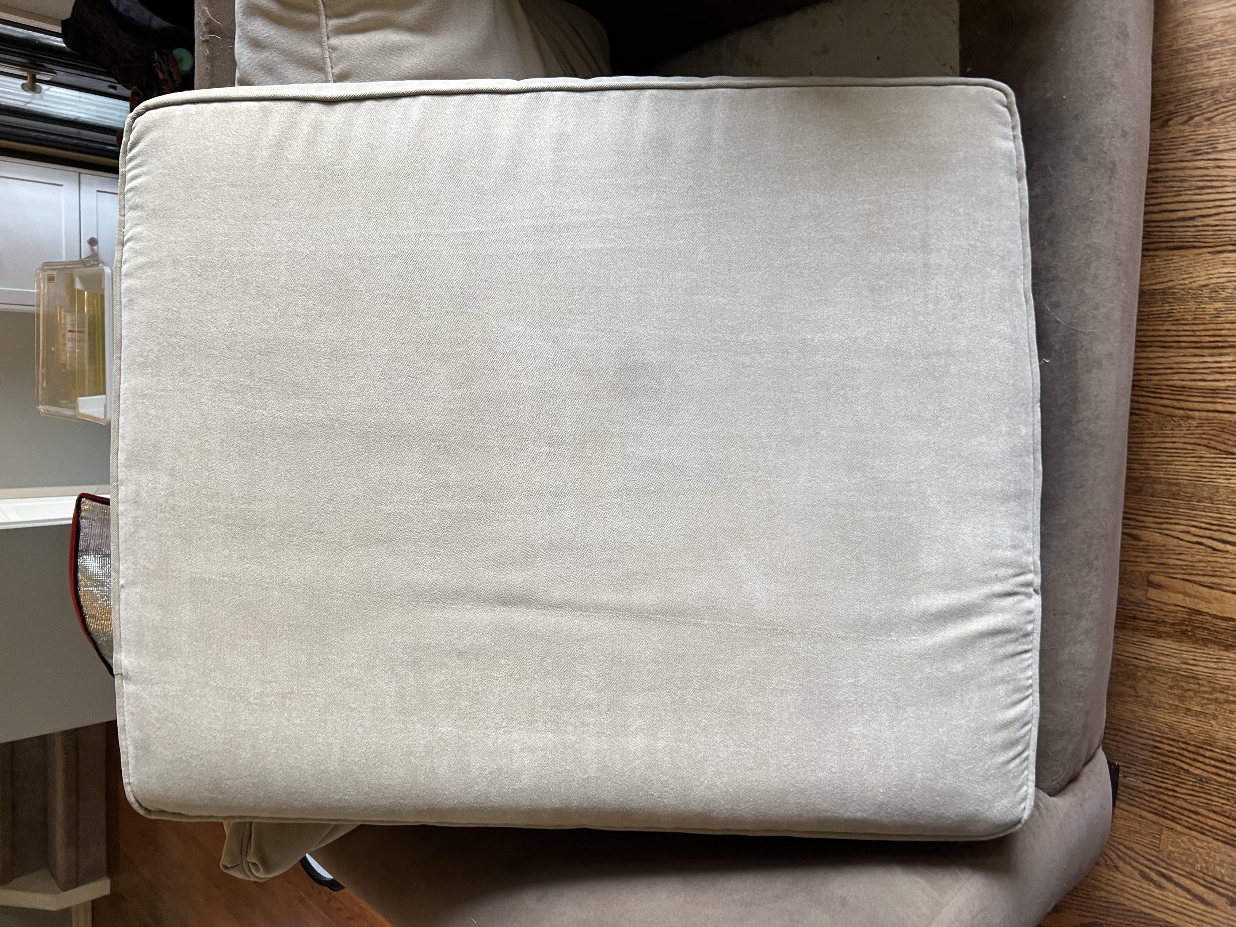 Light Sofa Cushion — Stains Out, Soft Fabric Back — after cleaning